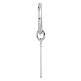 Rhodium-plated Kelly Waters Criss Cross Pattern Engraveable Key Ring